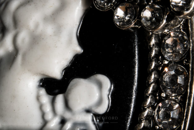 Macro photography shot of silhouette jewelry